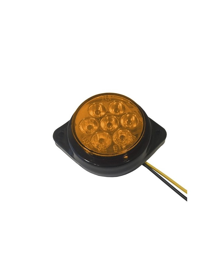 GloboStar® 115415 Πλευρικά Φώτα Όγκου Φορτηγών FLAT BULLET LED 7 SMD DC 24V Αδιάβροχο IP66 Πορτοκαλί